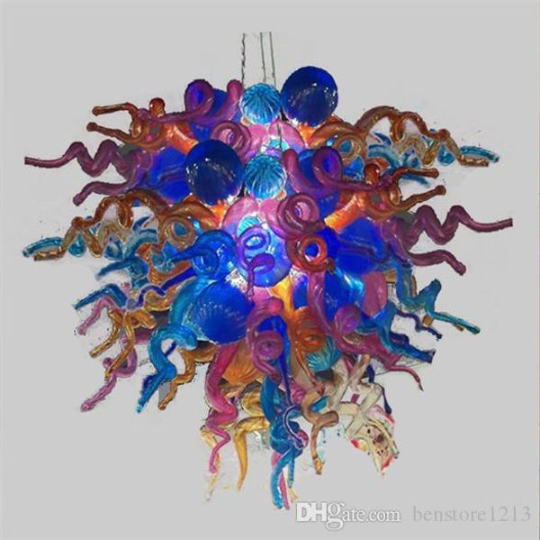 new modern crystal led chandelier light hand blown glass chandelier pendant lamp for dining room living room art decoration
